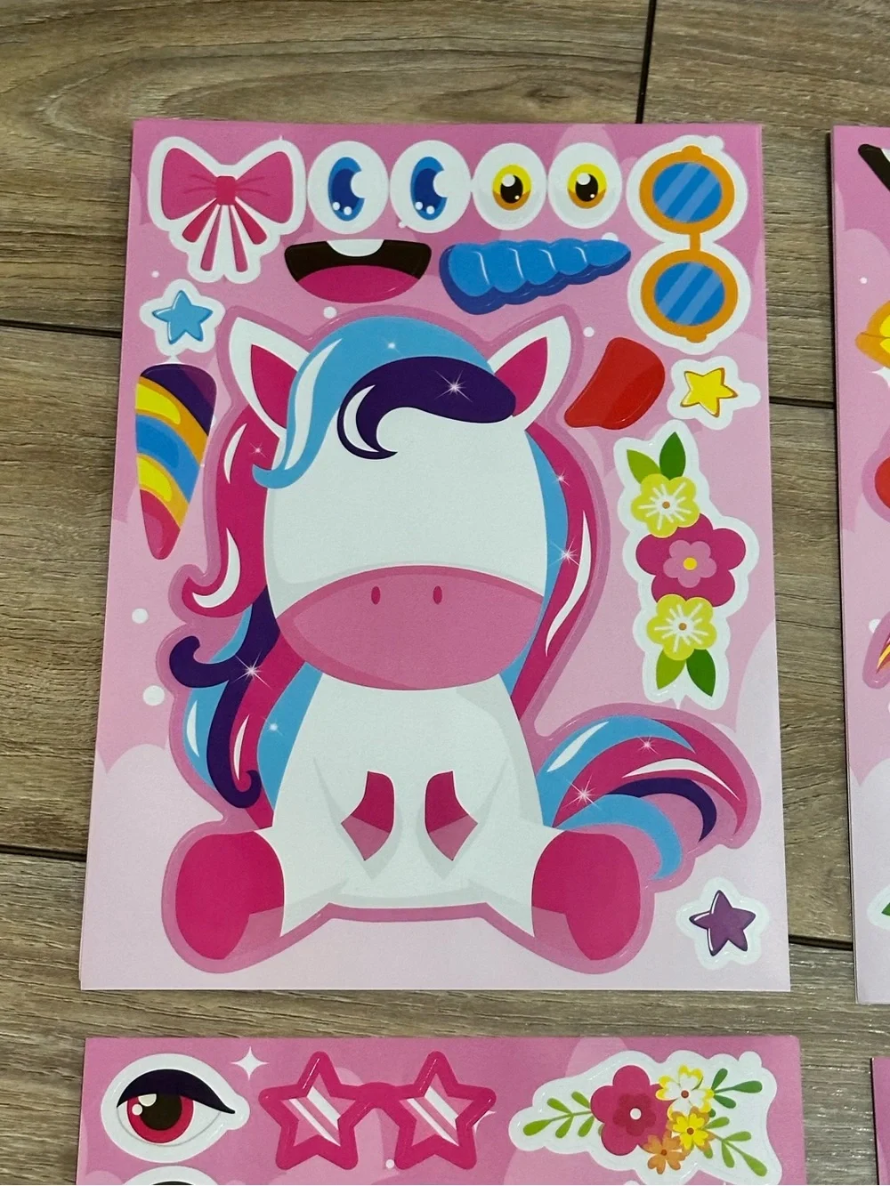 8 Unicorn Sticker Sheet Pack -Activity Multicolor